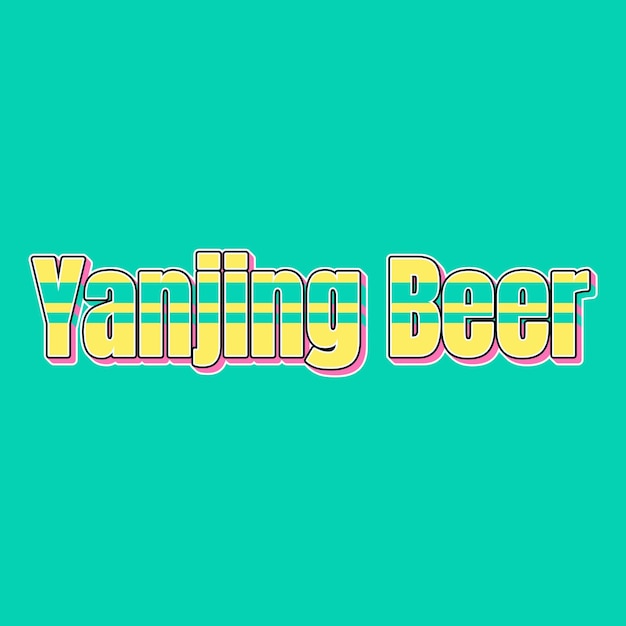 Foto yanjingbeer typografie vintage 90's 3d-ontwerp gele roze tekst achtergrondfoto jpg