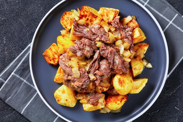 Yankee pot roast pot roast op een bord