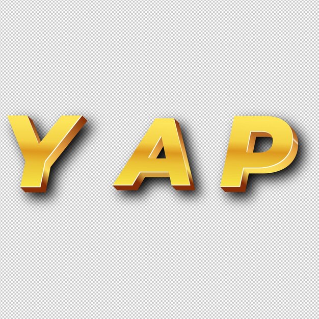 Photo yap gold logo icon isolated white background transparent