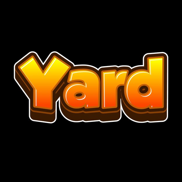 Yard Text 3D Orange Black Background Photo JPG