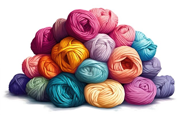 Yarn isolated on white background Generated by AI