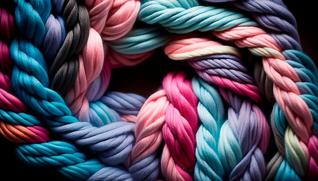 色とりどりの糸をたくさん編む糸 Generative AI