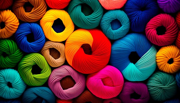 Yarn for knitting multicolored threads a lot Generative AI