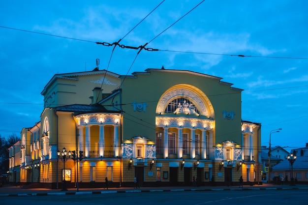 Yaroslavl Image of ancient Russian city Beautiful house and ch