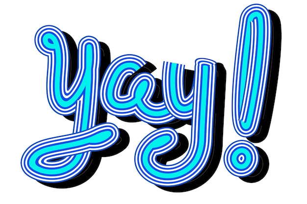 yay blue shades png 3d word sticker