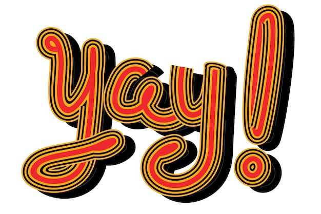 yay png red and black typography sticker