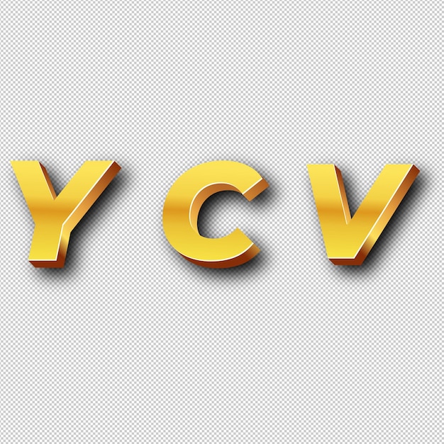 YCV Gold Logo Icon Isolated White Background Transparent