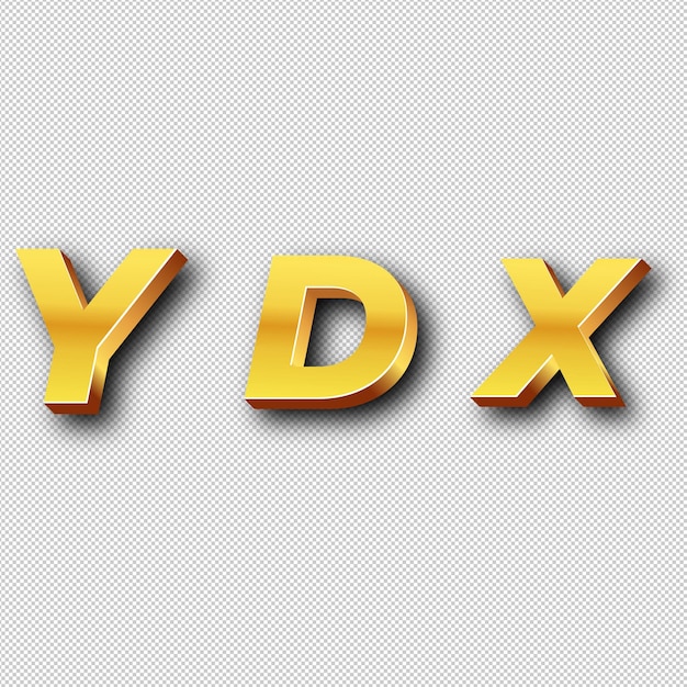 YDX Gold Logo Icon geïsoleerde witte achtergrond doorzichtig