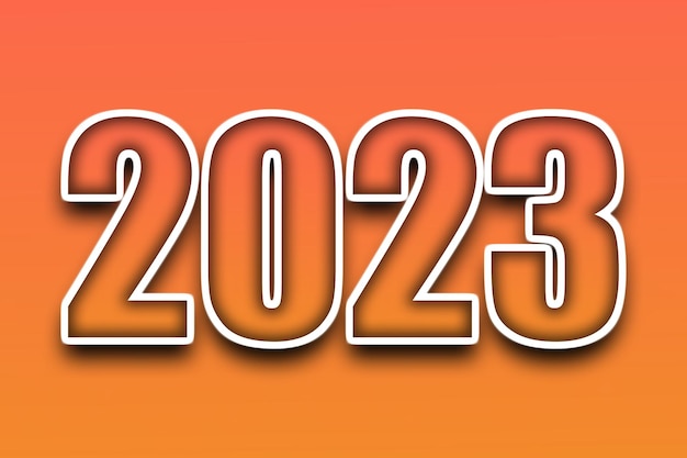 Photo year 2023 numbers on a colored background