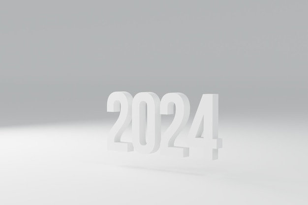 Photo year 2024 on white background