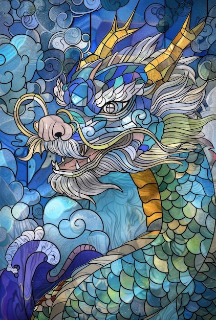 Year of the Dragon Stained Glass Illusion