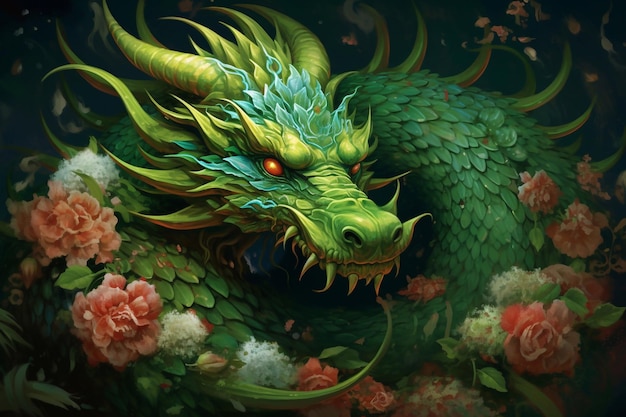 The year of the green fiery dragon The celebration of the new year Chinese New Year Generative AI