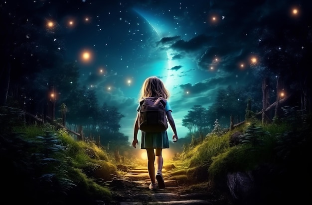 year old girl lost in night forest