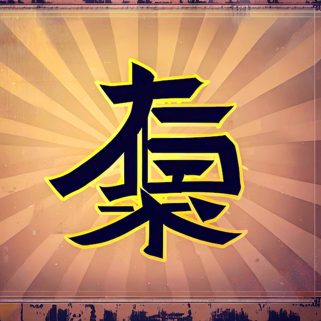 Photo the year of the tiger vector kanji calligraphy logo