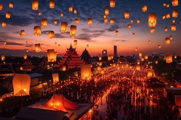 방콕 시내 이펭 축제
