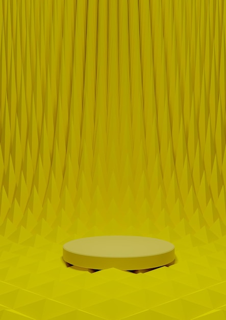 노랑 3D 최소 제품 디스플레이 산업 디자인 럭셔리 미래 사진 장식품 패턴