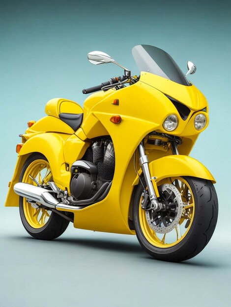 Yellow 3wheeled motorbike with background