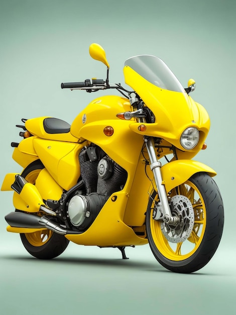 Yellow 3wheeled motorbike with background