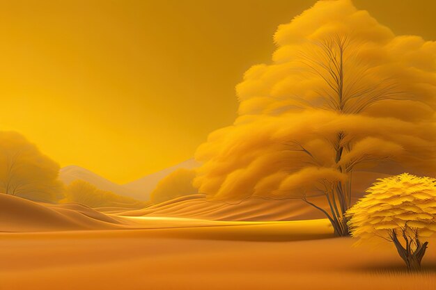 Yellow abstract background illustration generative ai art
