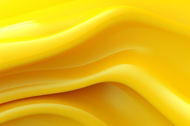 Yellow abstract background with smooth lines and curves generative ai