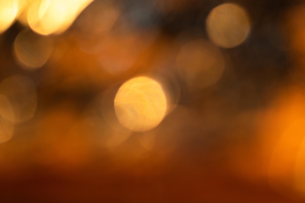 Yellow abstract defocused bokeh lights background