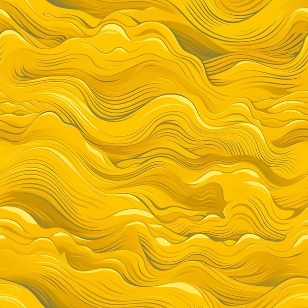 A yellow abstract pattern with wavy lines in shades of yellow.