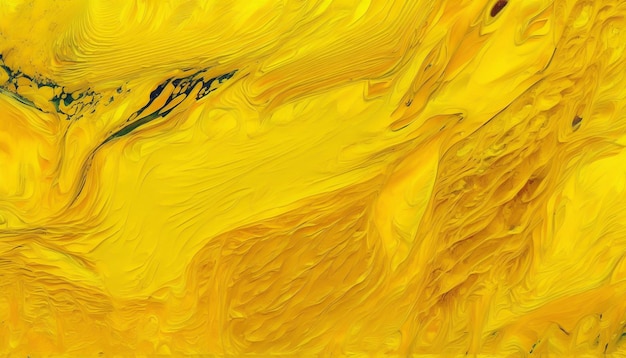 Yellow acrylic pour color abstract illustration background Generative AI