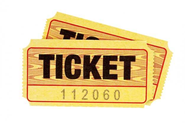 Photo yellow admission tickets
