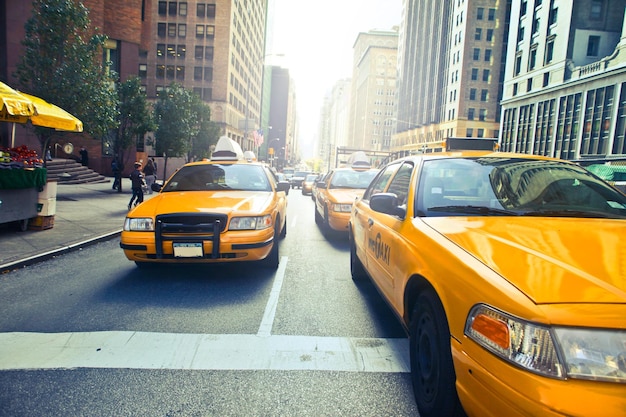 Yellow american taxi