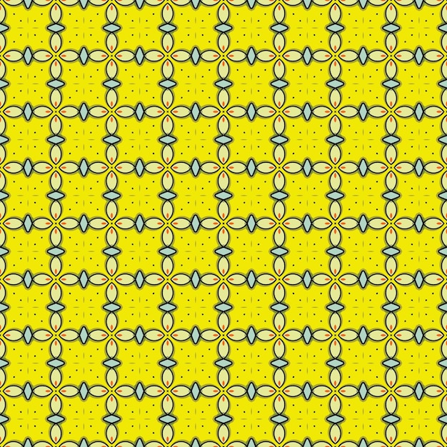 사진 노란색 배경에 노란색과 검은색 원입니다. 원활한 패턴입니다. 벡터 일러스트 레이 션.