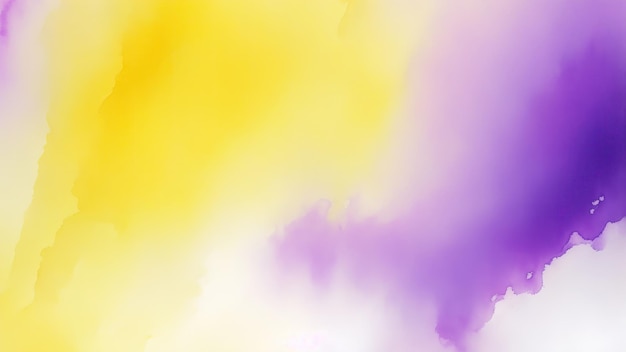 写真 黄色と紫の水彩の質感の背景の壁紙