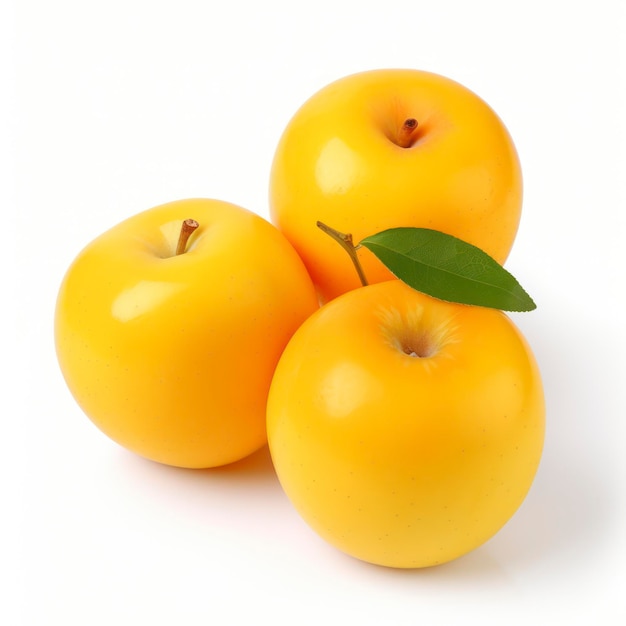 Yellow apples isolated on a white background