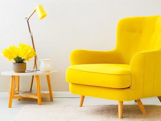 yellow armchair in living room hd images