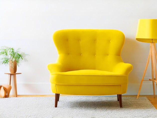 yellow armchair in living room hd images