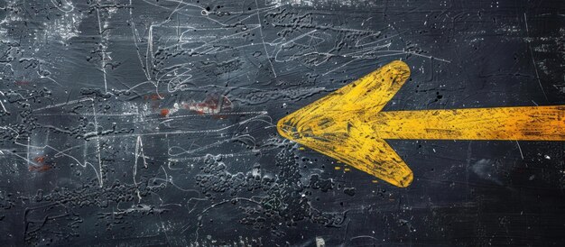 Yellow Arrow on Black Background