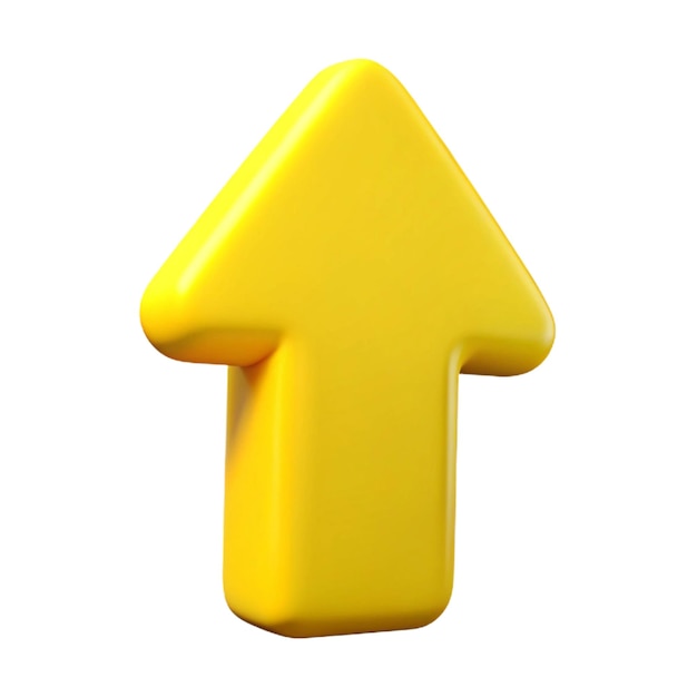 a yellow arrow pointing up with a white background