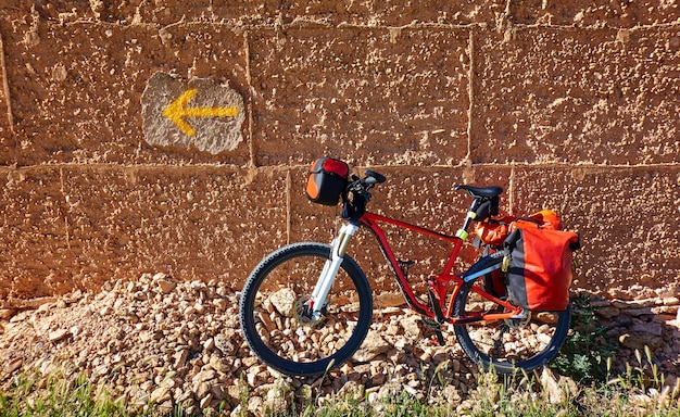 Yellow arrow sign of Camino de Santiago