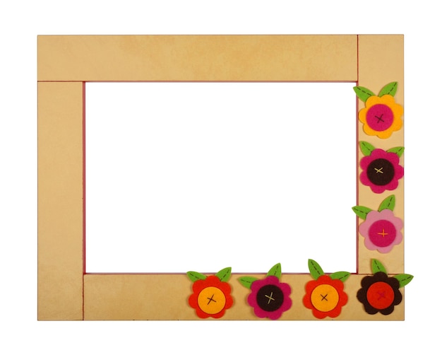 Yellow art children frame velvet flowers