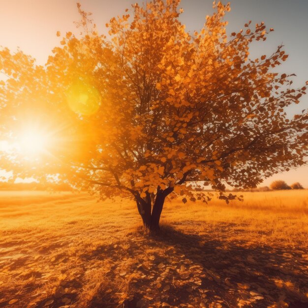 Yellow autumn tree