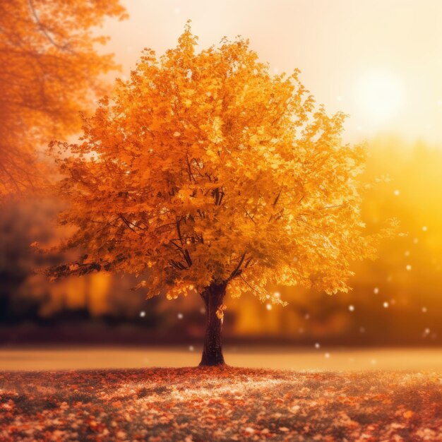 Yellow autumn tree