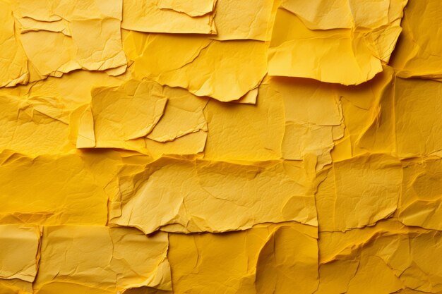 A yellow backdrop featuring weathered paint cracks on the wall leatherlike surface crumpled