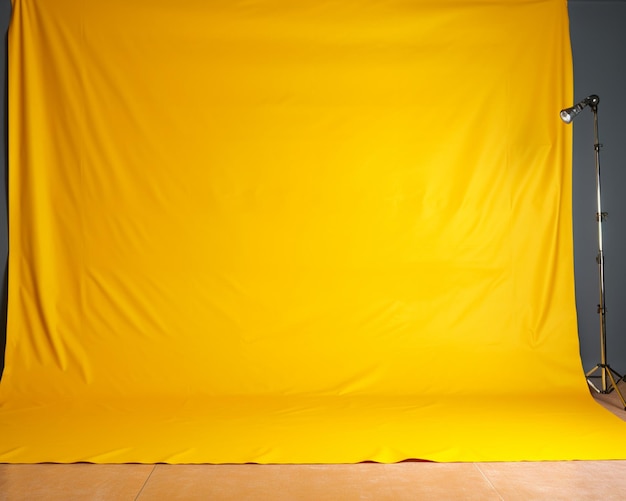 Yellow backdrop with a black background for a photo shoot generative ai