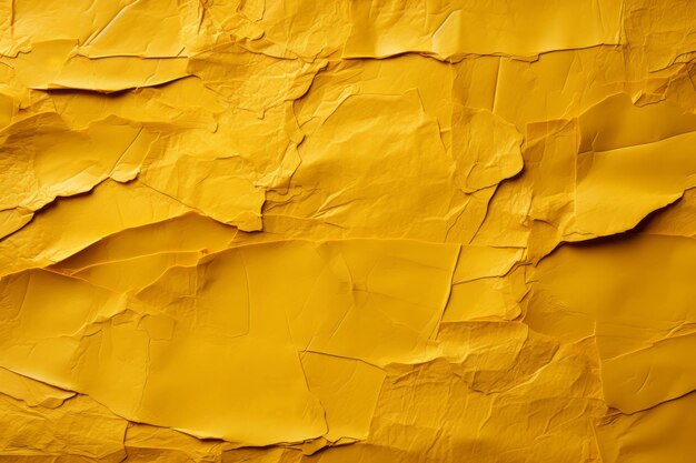 Yellow backdrop with cracked paint on the wall leatherinspired texture and crumpled and torn