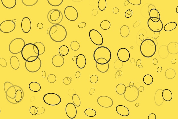 Yellow background abstraction black circles