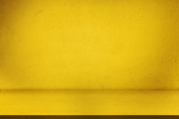 製品背景ポスター バナー デザインの黄色の背景コンクリート テクスチャ壁紙
