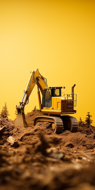 Yellow Background Land Clearing Illustration