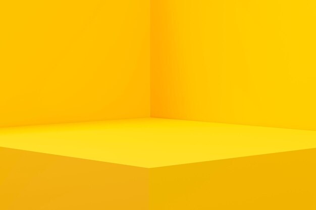 Yellow background podium for product 3d illustration