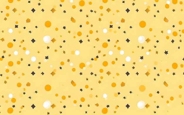 Photo a yellow background with circles and stars.