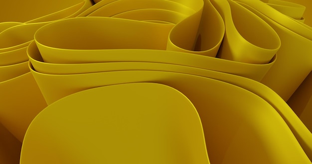 A yellow background with a curved pattern of curves and curves