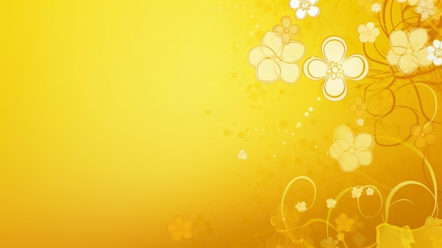 Yellow background with flowers and a yellow background